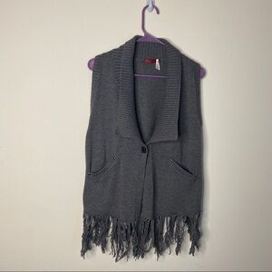 Left on Houston Gray Knit Vest Womens XS
